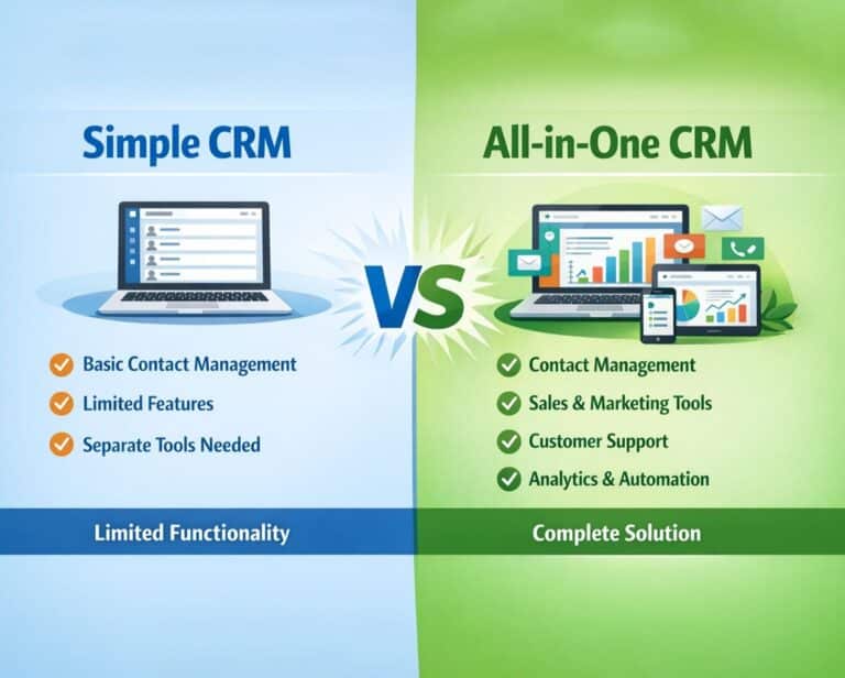Simple CRM Vs All-In-One CRM Guide For Growing Teams